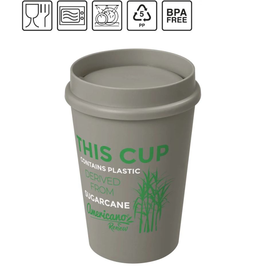 Gobelet publicitaire Americano® Switch Renew de 300 ml avec couvercle 360° fabriqué en Europe RPET