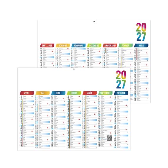 Calendriers bancaires Scolaires personnalisables fabriqués en France Arlequin Souple