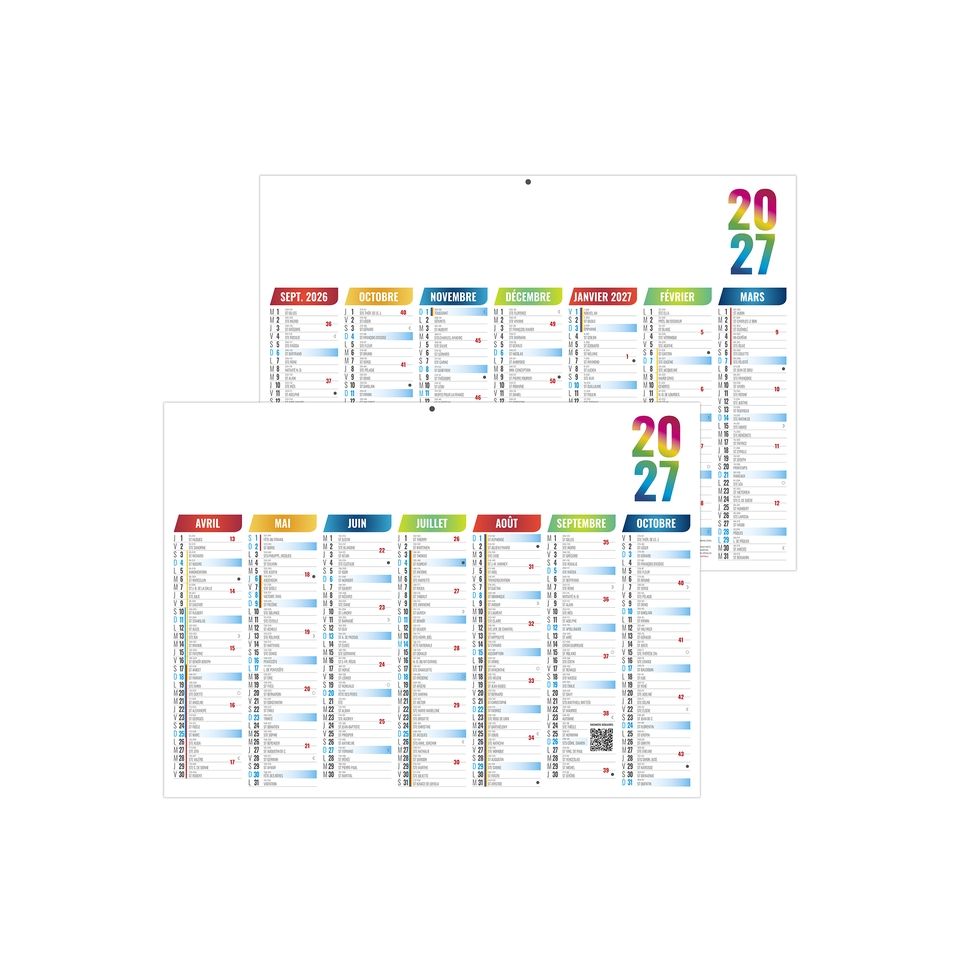 Calendriers bancaires Scolaires personnalisables fabriqués en France Arlequin Souple