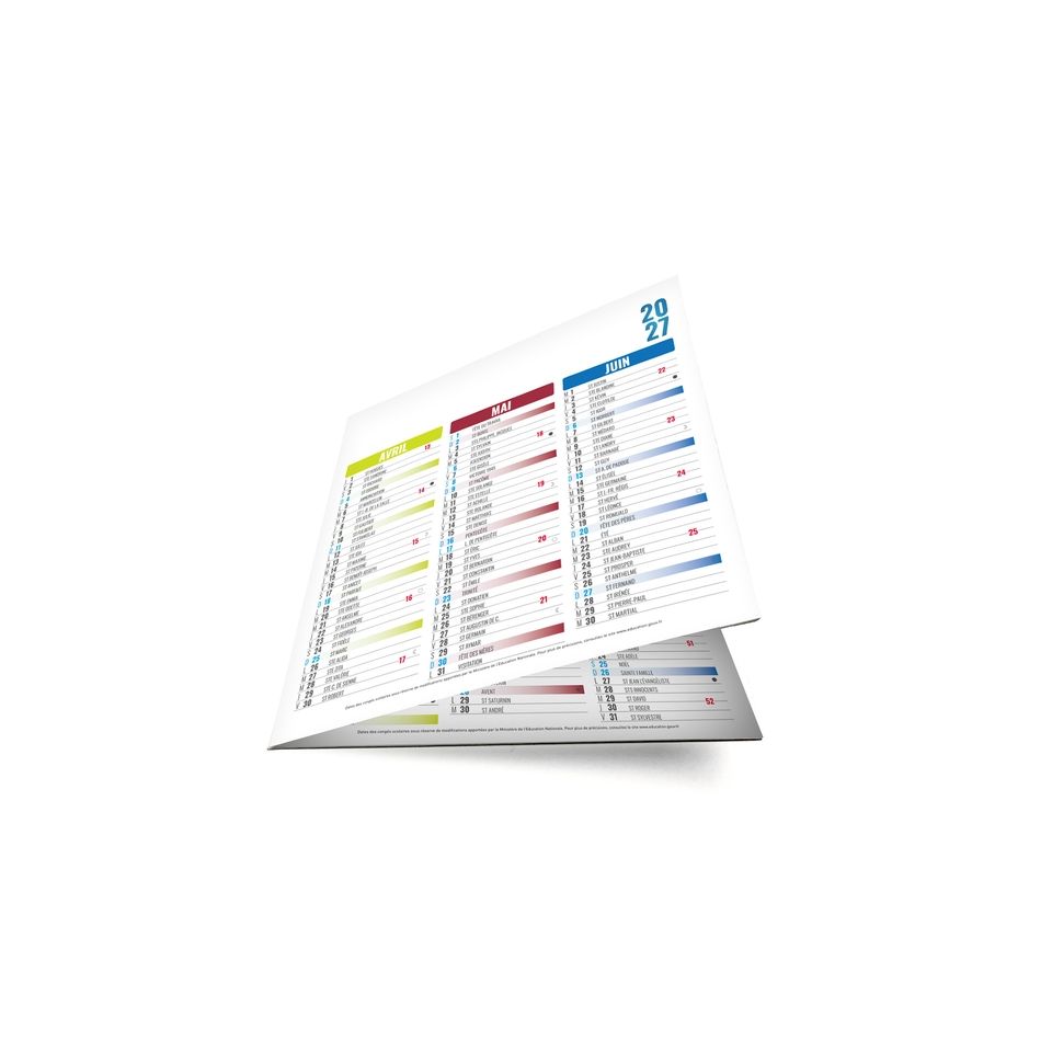 Calendrier bancaire personnalisé fabriqué en France Origami