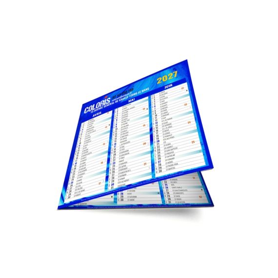 Calendrier bancaire personnalisé sur mesure fabriqué en France Origami