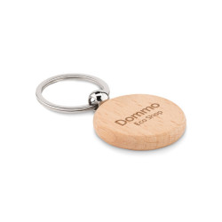 Porte-clés bois personnalisé rond naturel