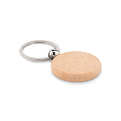 Porte-clés bois personnalisé rond naturel