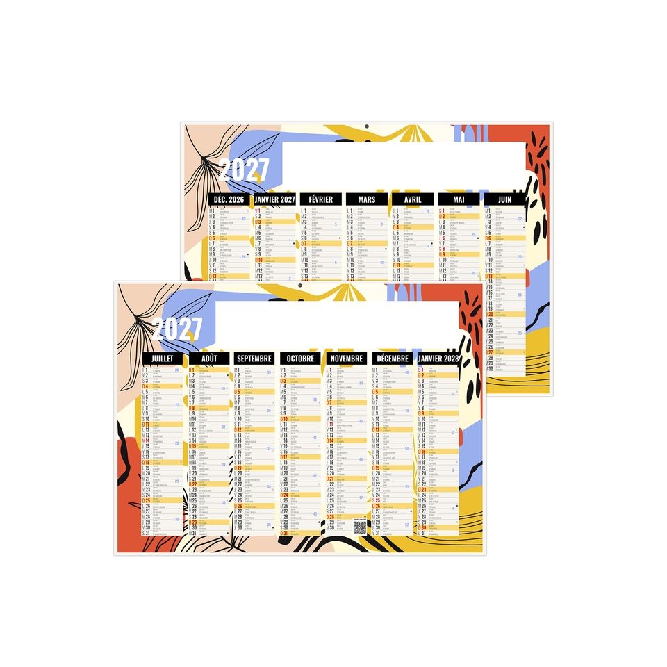 Calendrier publicitaire fabriqué en France Naturel Rigide