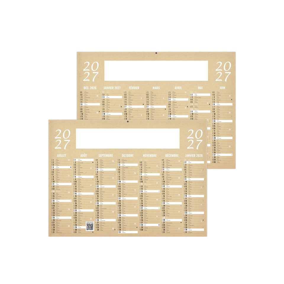 Calendrier publicitaire fabriqué en France Kraft Rigide