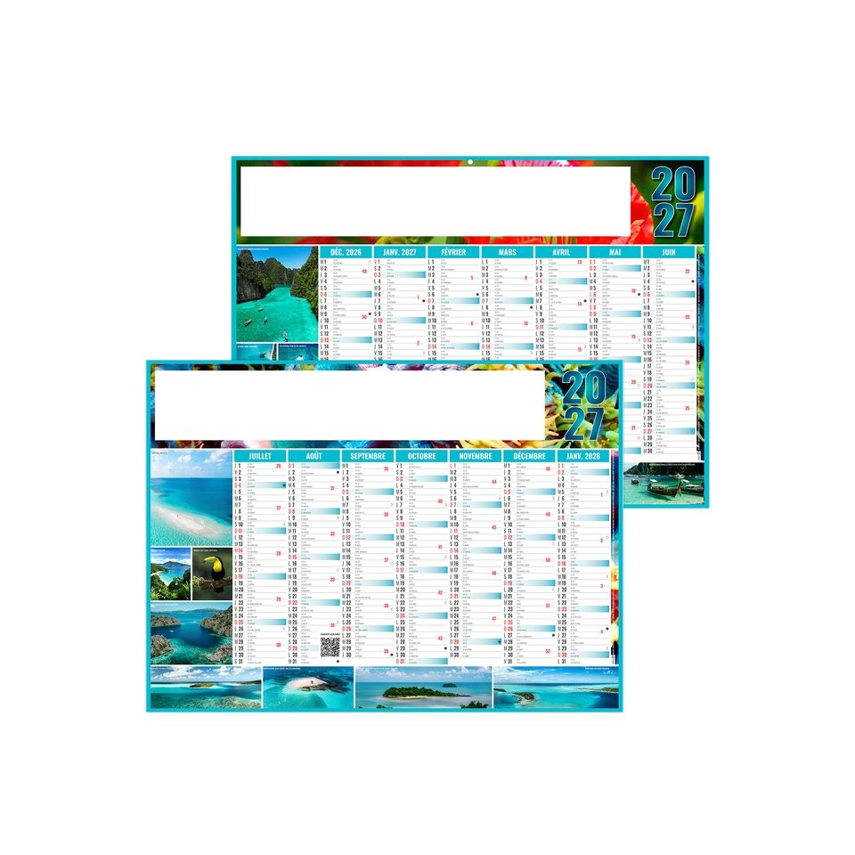 Calendriers publicitaires fabriqués en France bancaires Exotic rigides