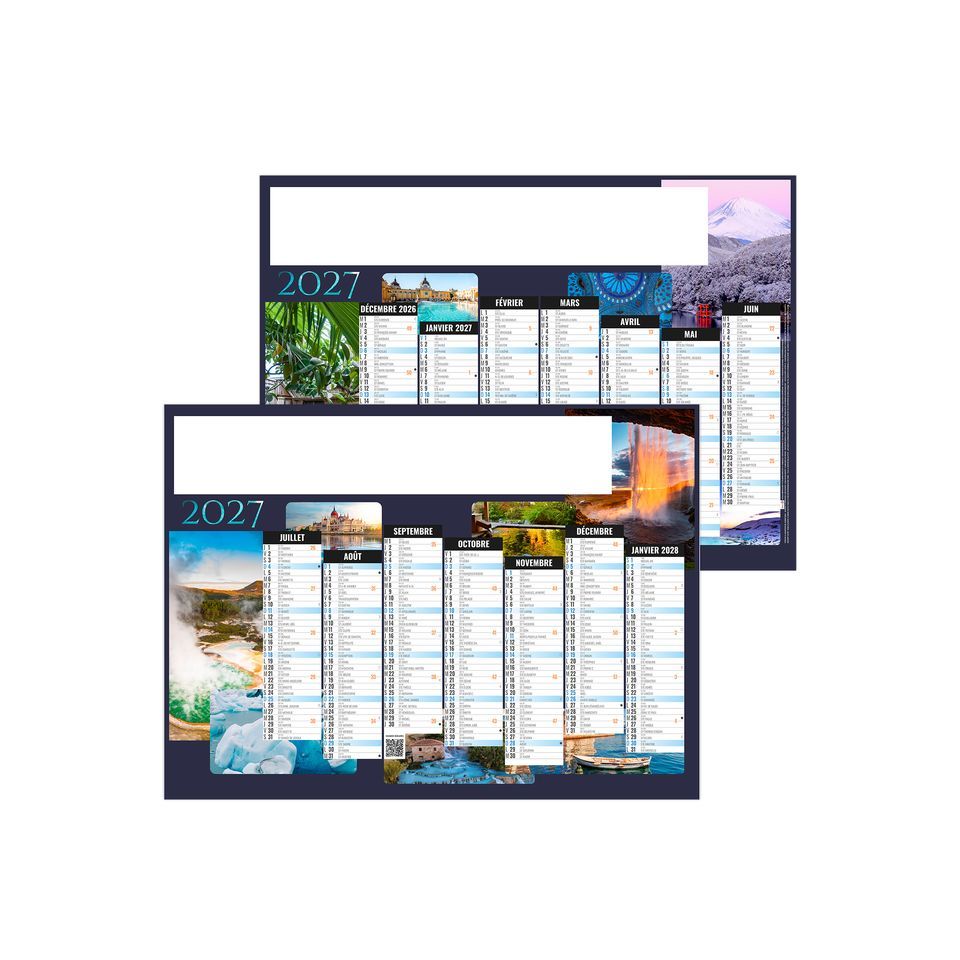 Calendriers publicitaires fabriqués en France bancaires Nature souples