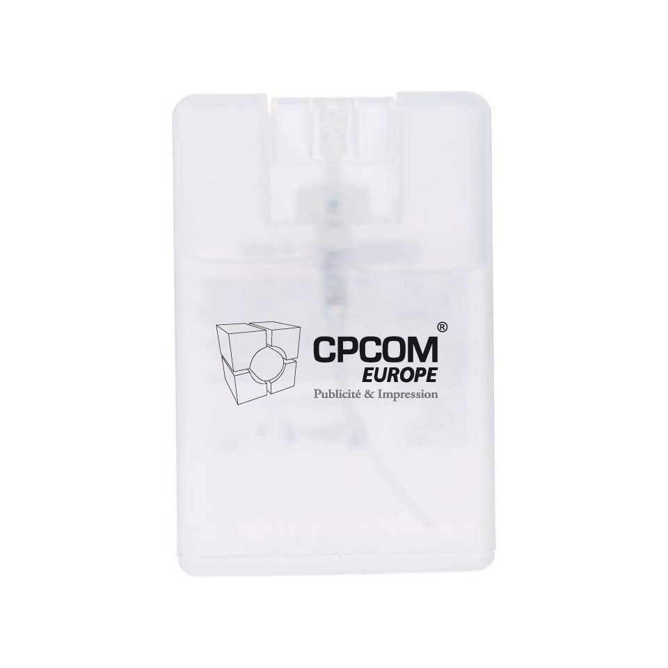 Spray mains antibactérien personnalisable format carte de crédit 20 ml