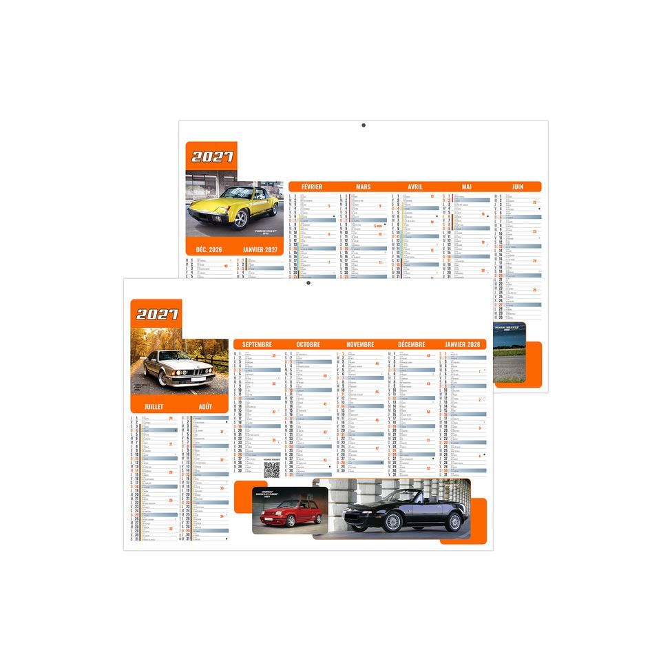 Calendriers bancaires personnalisables fabriqués en France Bolide souples