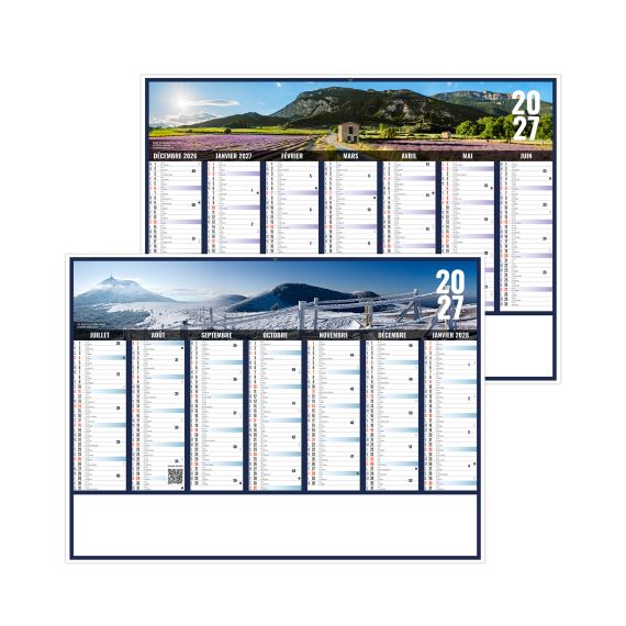 Calendrier publicitaire fabriqué en France bancaire Liberté Rigide