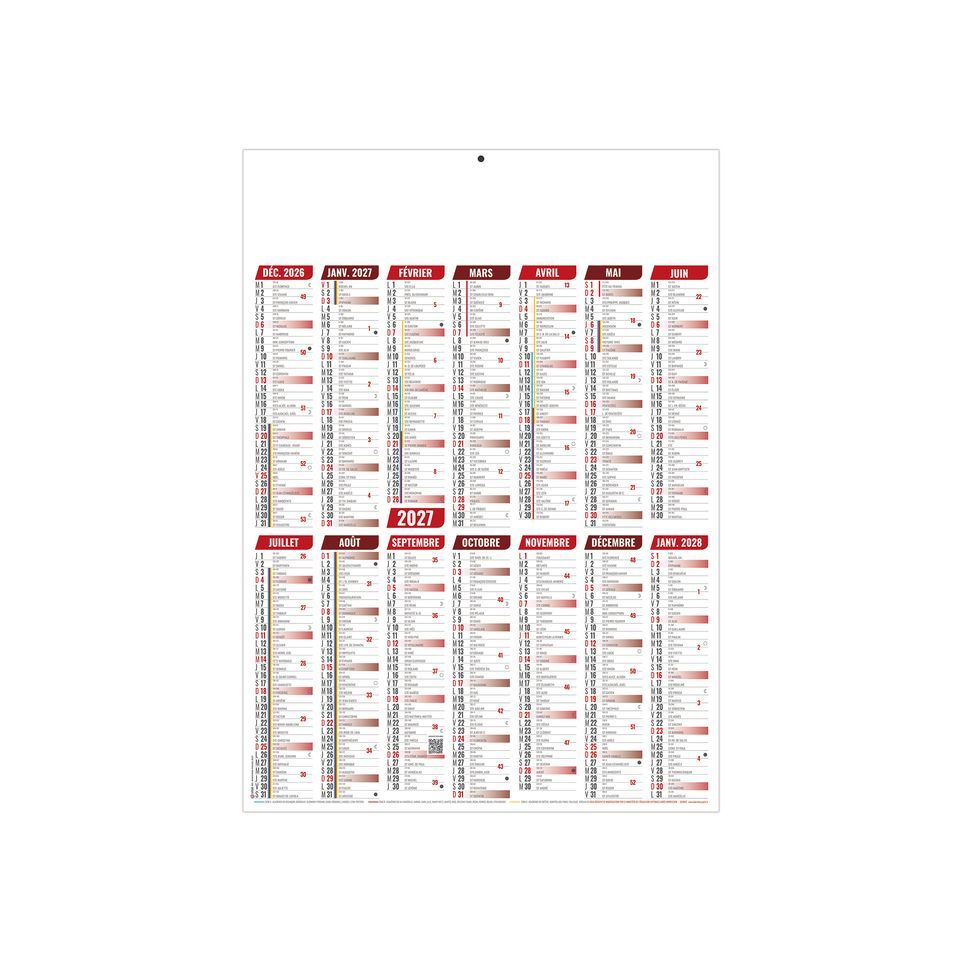 Calendriers bancaires personnalisables fabriqués en France Marianne Rigides