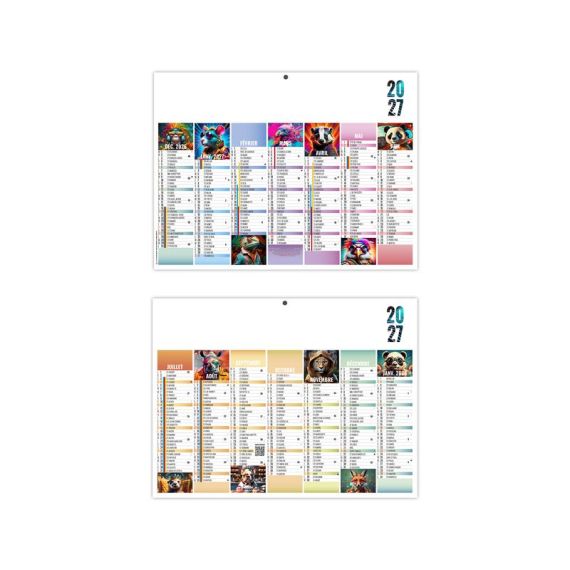 Calendriers publicitaires fabriqués en France bancaires Pictures Souples