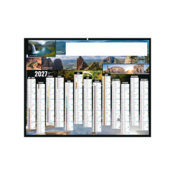 Calendrier bancaire personnalisable fabriqué en France Tour du Monde Rigide