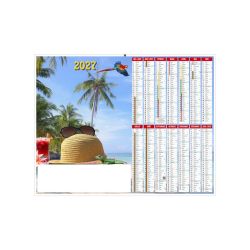 Calendriers bancaires personnalisables fabriqués en France Paradisiaque Rigides