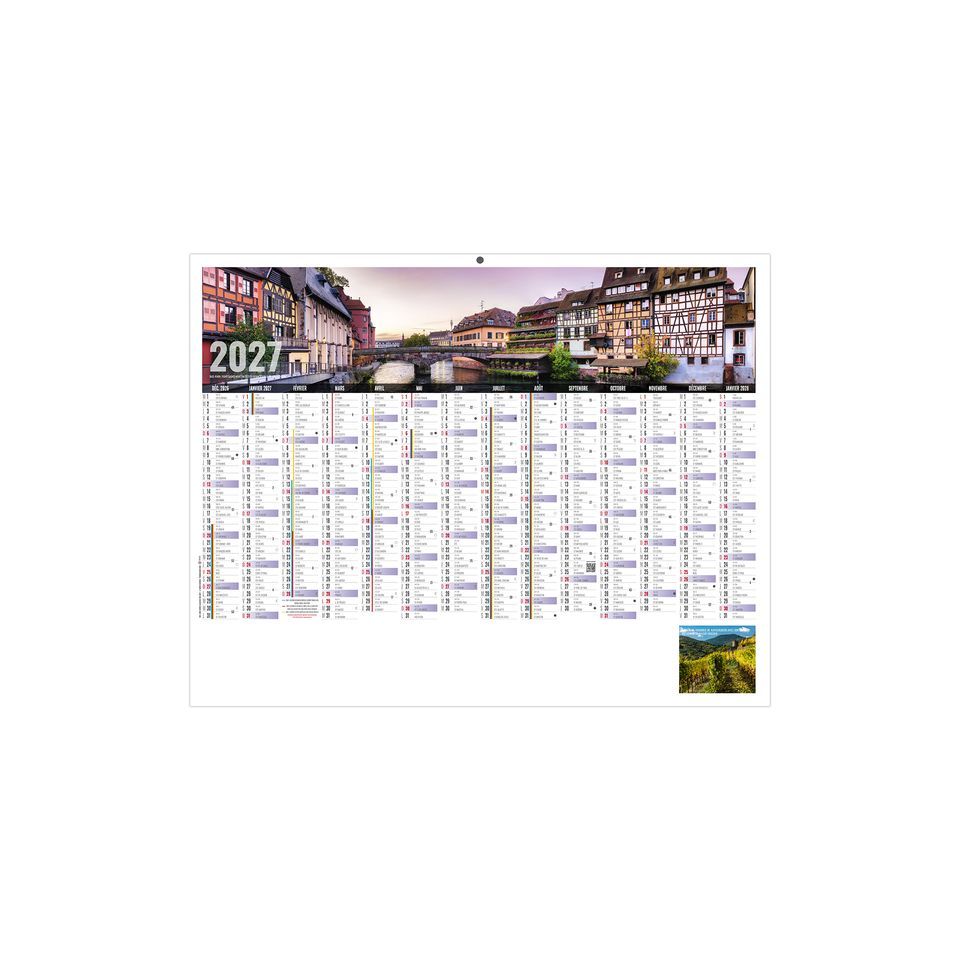 Calendrier bancaire personnalisable fabriqué en France Libre Choix Rigide