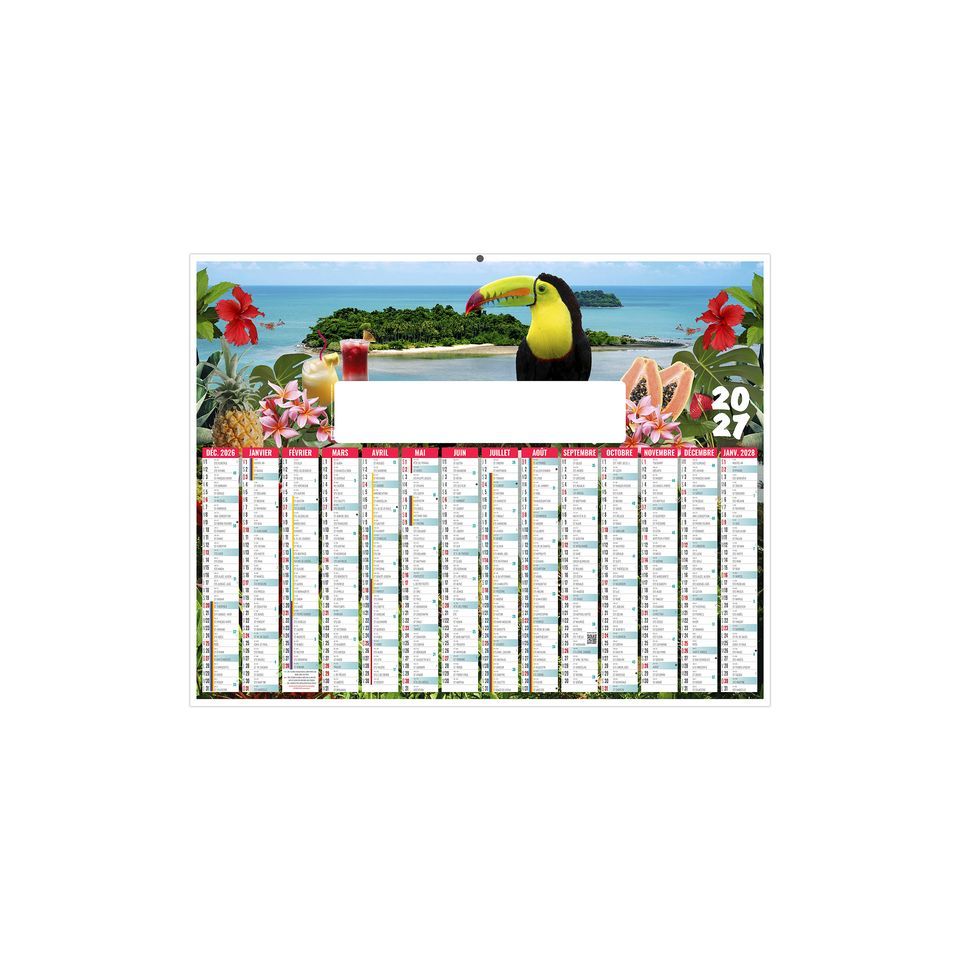 Calendriers bancaires personnalisables fabriqués en France Tropical Souples