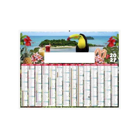 Calendriers bancaires personnalisables fabriqués en France Tropical Rigides