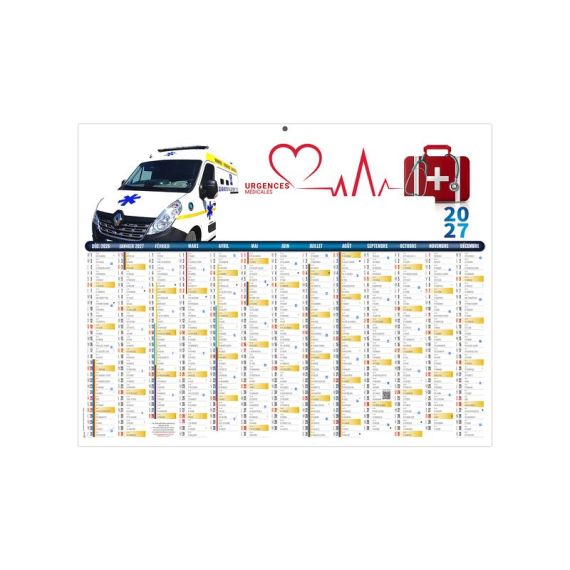 Calendriers bancaires personnalisables fabriqués en France Urgence Souples
