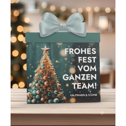 Calendrier de l’Avent Lindt à poser forme cadeau personnalisé fabriqué en Europe 240x287x14 mm