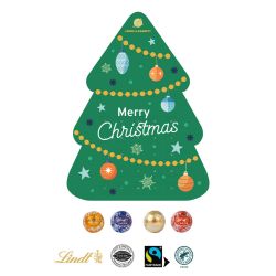 Calendrier de l’Avent Lindt personnalisé mini ball Lindor en forme de sapin de Noël fabriqué en europe 325x430x21 mm