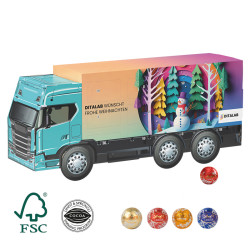 Calendrier de l’avent personnalisable forme camion long 273x120x73 mm Lindt Fabriqué en Europe