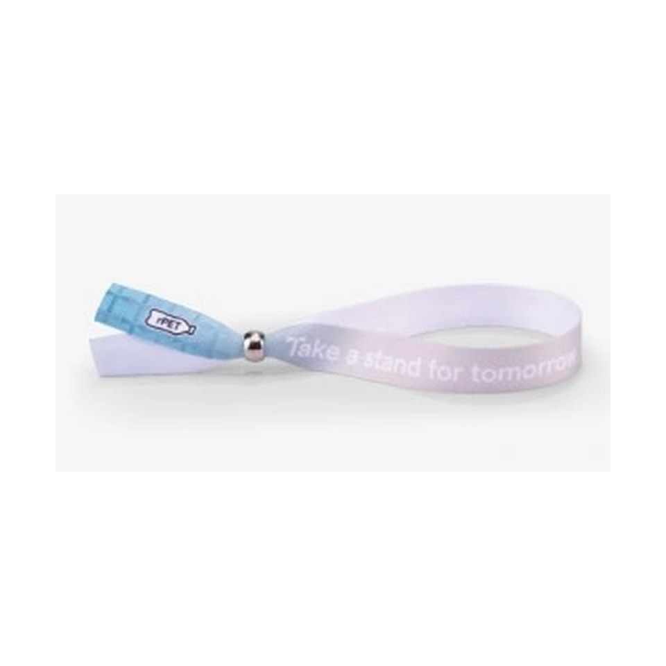 Bracelet ECO en RPET évènementiel personnalisé réutilisable bague métallique Express fabriqué en Europe