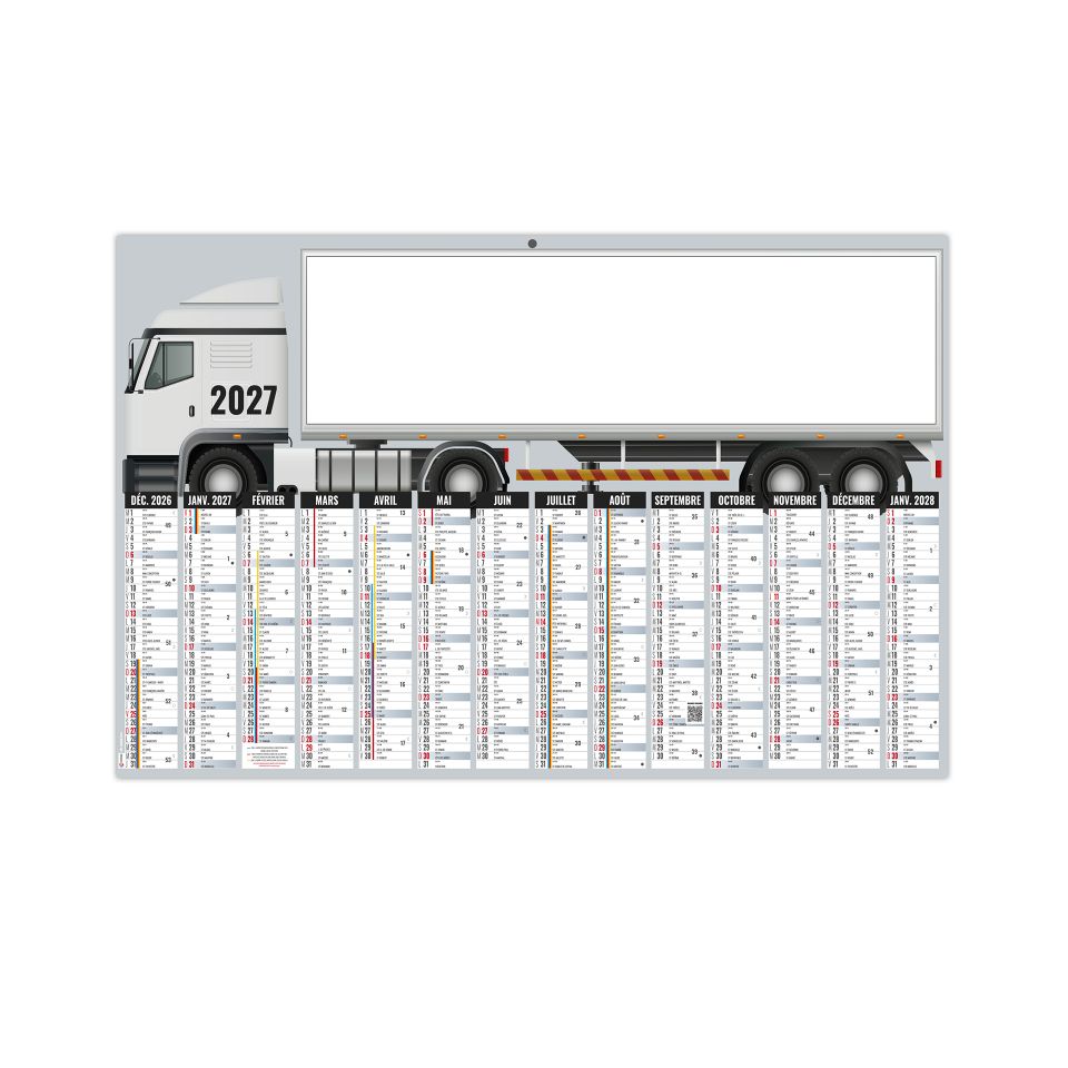 Calendriers publicitaires fabriqués en France bancaires Camion Souples