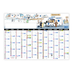 Calendrier publicitaire fabriqué en France Planning Effaçable l'ambulancier