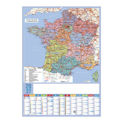Planning mural publicitaire fabriqué en France effaçable Régions