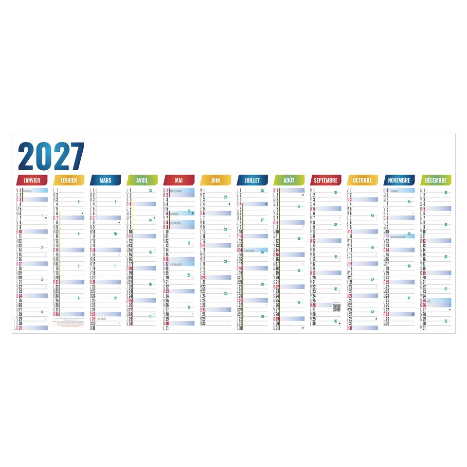 Calendriers Planning Géant personnalisables fabriqués en France