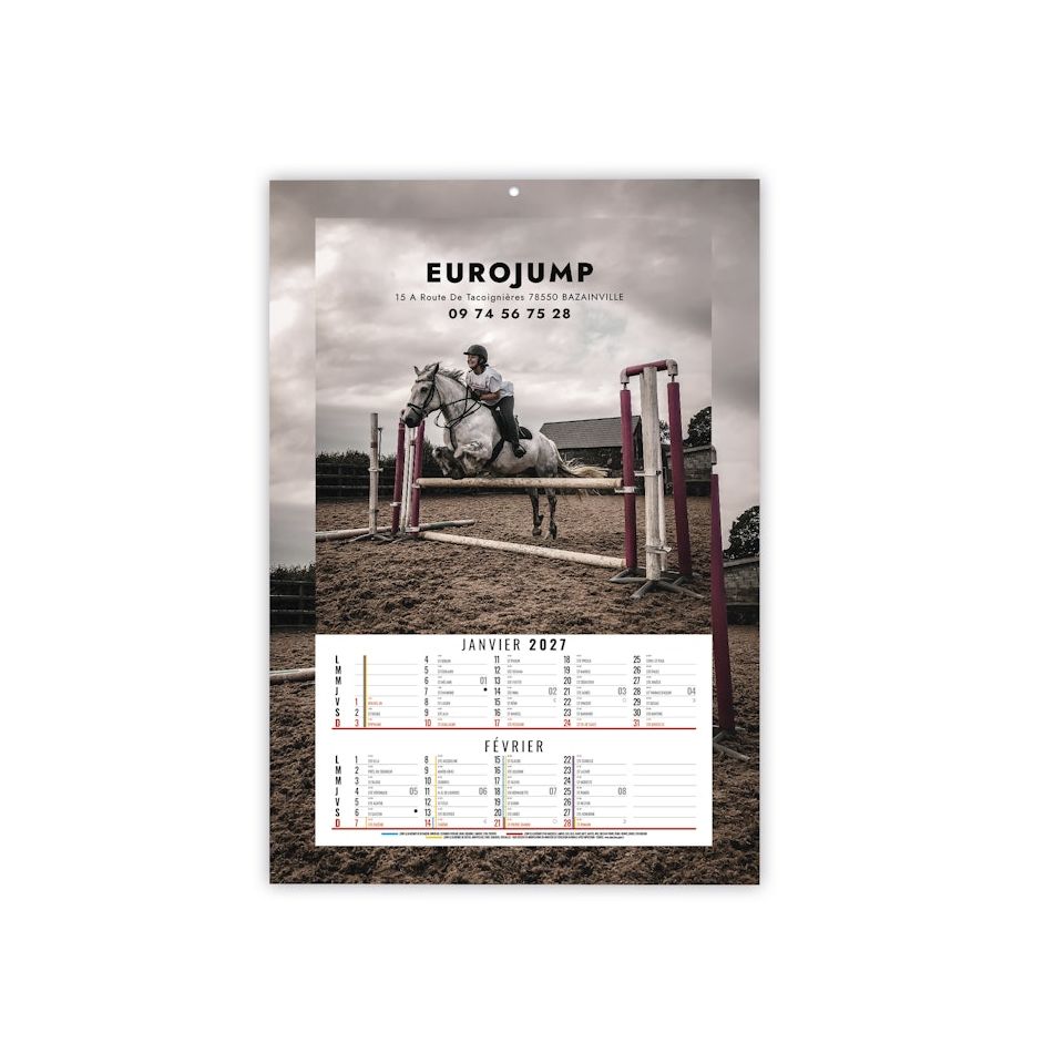 Calendrier personnalisable fabriqué en France 6 feuillets Sur mesure