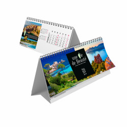 Chevalet de bureau personnalisable fabriqué en France Maxi feuillets Île de Beauté13 feuillets