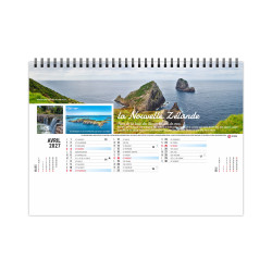 Calendrier personnalisable fabriqué en France de bureau Sentiers 13 feuillets