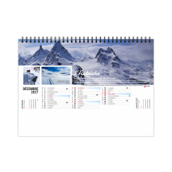 Calendrier personnalisable fabriqué en France de bureau Sentiers 13 feuillets