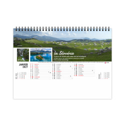 Calendrier personnalisable fabriqué en France de bureau Sentiers 13 feuillets