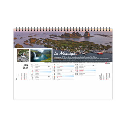 Calendrier personnalisable fabriqué en France de bureau Sentiers 13 feuillets
