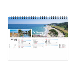 Calendrier personnalisable fabriqué en France de bureau Sentiers 13 feuillets