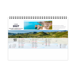 Calendrier personnalisé fabriqué en France Grand angle 210x150 mm