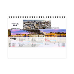Calendrier personnalisé fabriqué en France Grand angle 210x150 mm
