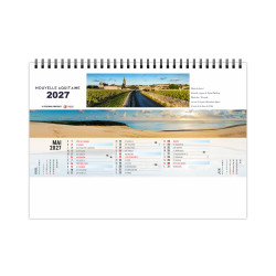 Calendrier personnalisé fabriqué en France Grand angle 210x150 mm
