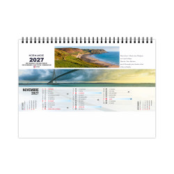 Calendrier personnalisé fabriqué en France Grand angle 210x150 mm