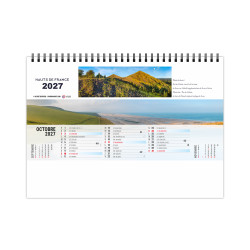 Calendrier personnalisé fabriqué en France Grand angle 210x150 mm