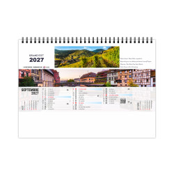 Calendrier personnalisé fabriqué en France Grand angle 210x150 mm
