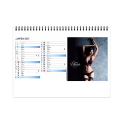 Calendrier personnalisé fabriqué en France de bureau Lingerie 13 feuillets
