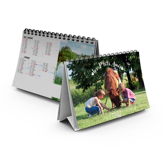 Calendrier publicitaire fabriqué en France de bureau P'tits Amis 7 feuillets