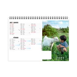 Calendrier publicitaire fabriqué en France de bureau P'tits Amis 7 feuillets