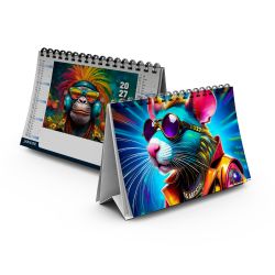 Calendrier personnalisable fabriqué en France de bureau Portrais 7 feuillets