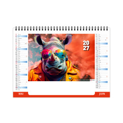 Calendrier personnalisable fabriqué en France de bureau Portrais 7 feuillets