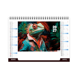 Calendrier personnalisable fabriqué en France de bureau Portrais 7 feuillets