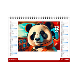 Calendrier personnalisable fabriqué en France de bureau Portrais 7 feuillets